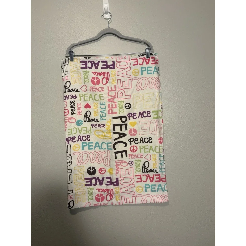 Pottery Barn Teen Peace Pillow Case Standard Colorful Retro Y2K Pop Art